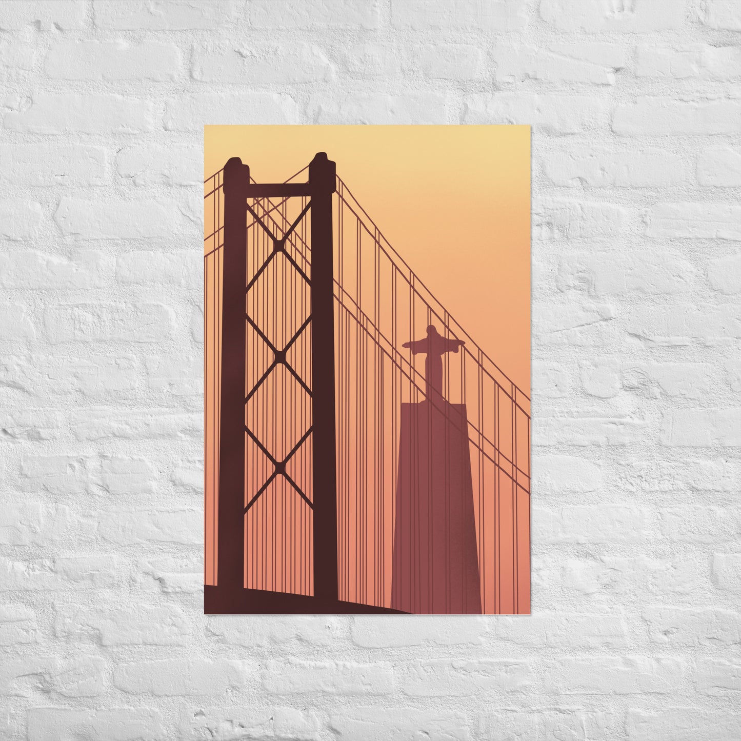 Affiche « Coucher de soleil à Lisbonne »