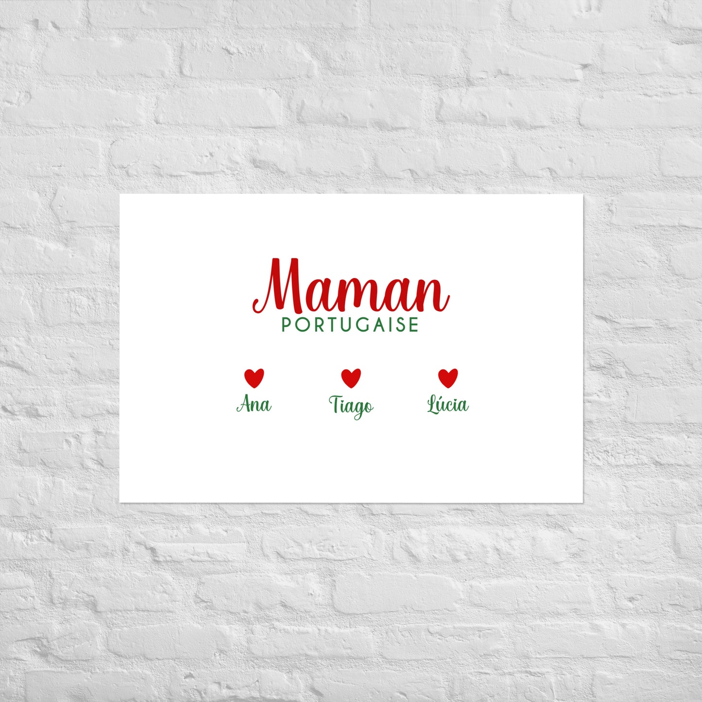 Affiche « Maman portugaise » personnalisable