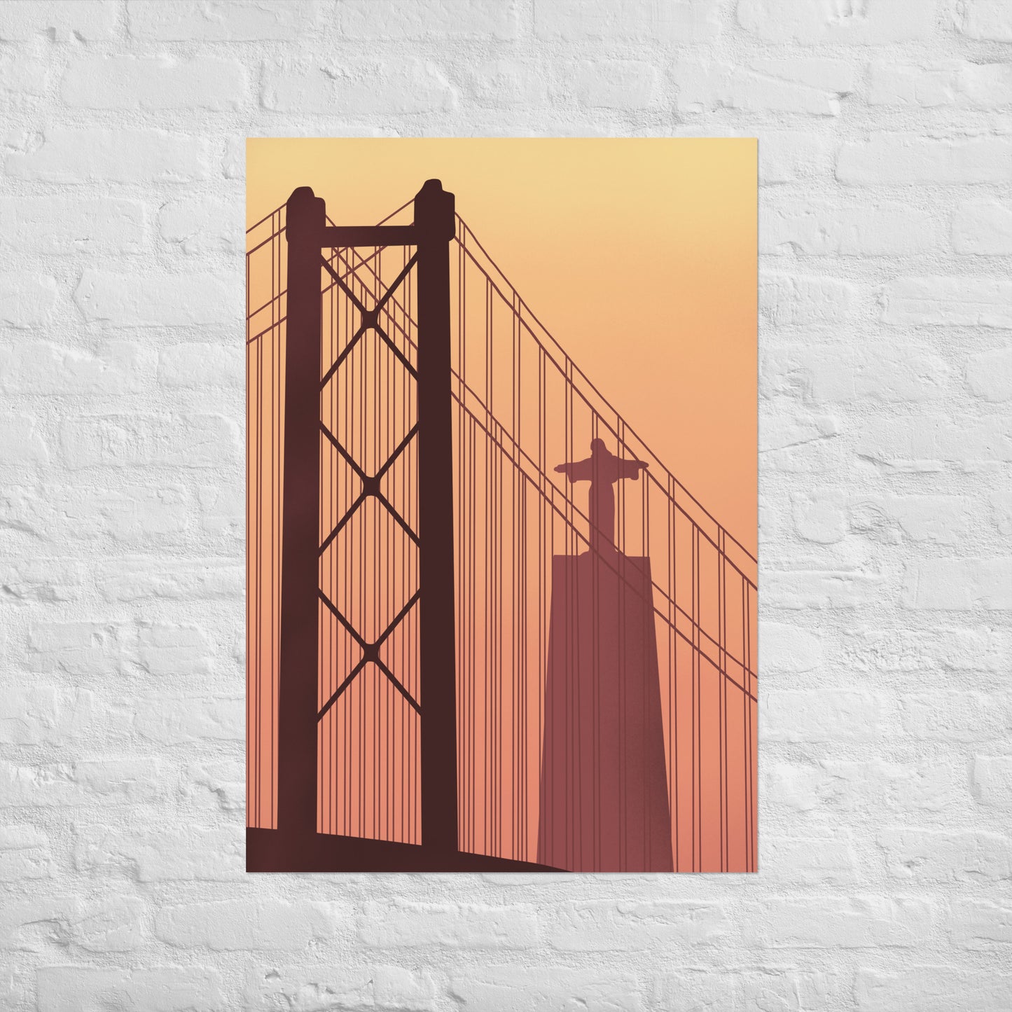 Affiche « Coucher de soleil à Lisbonne »