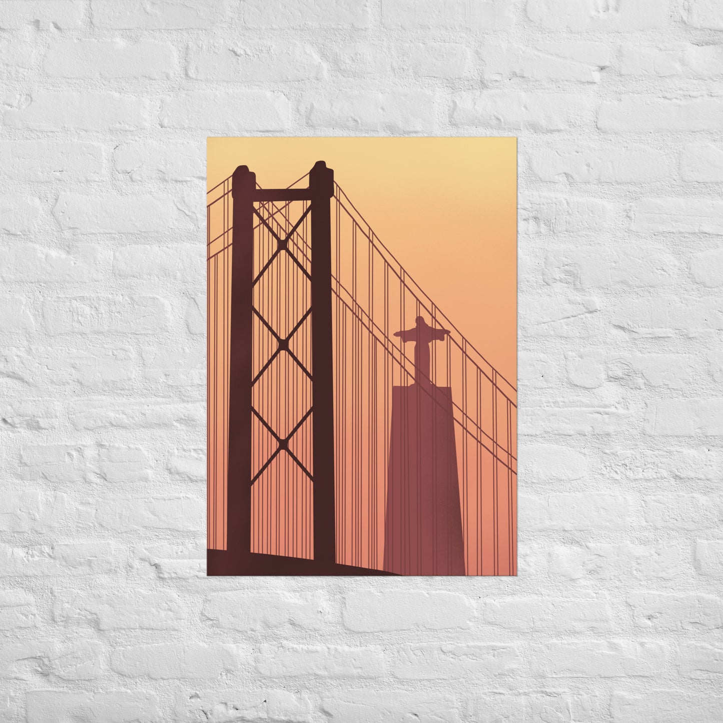 Affiche « Coucher de soleil à Lisbonne »