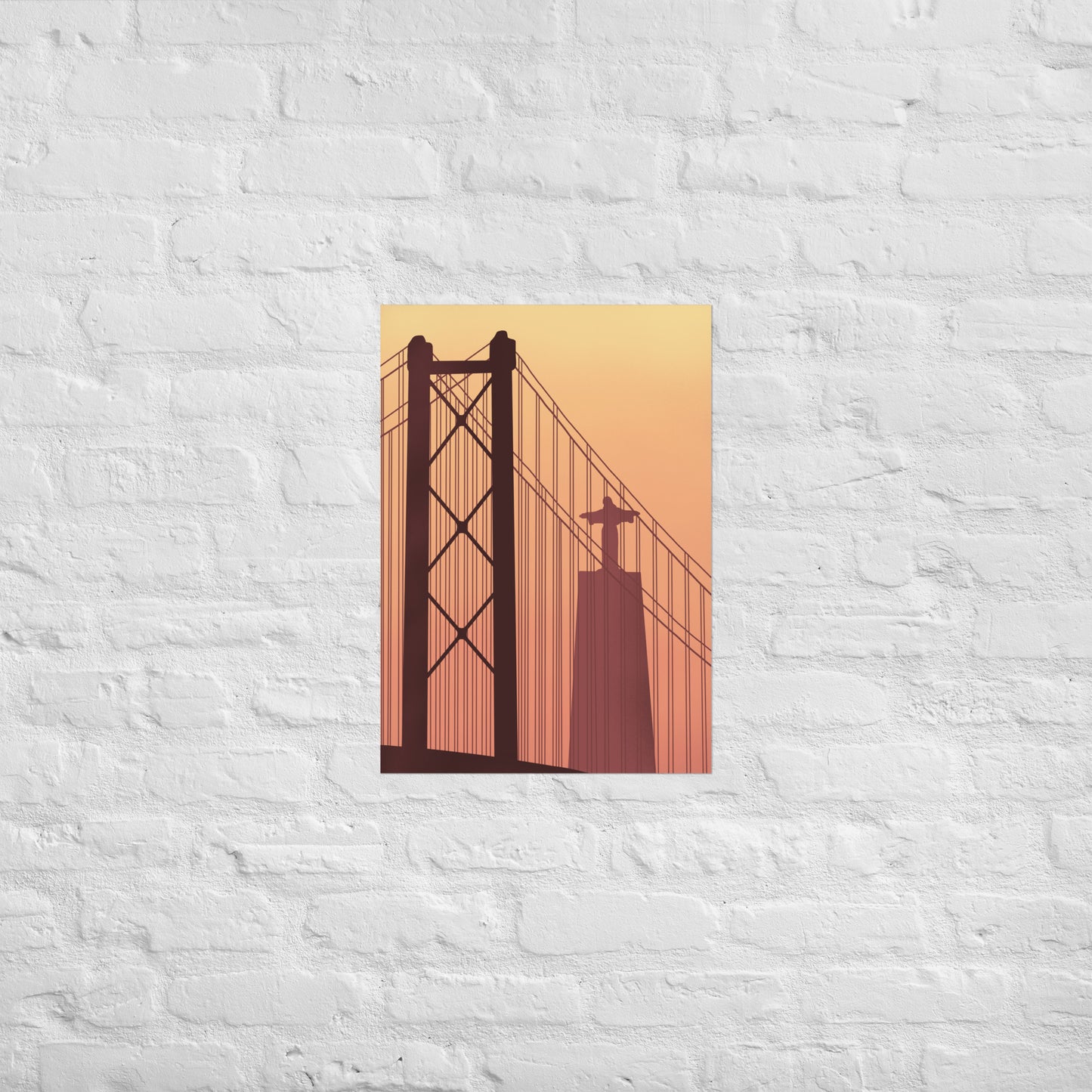 Affiche « Coucher de soleil à Lisbonne »