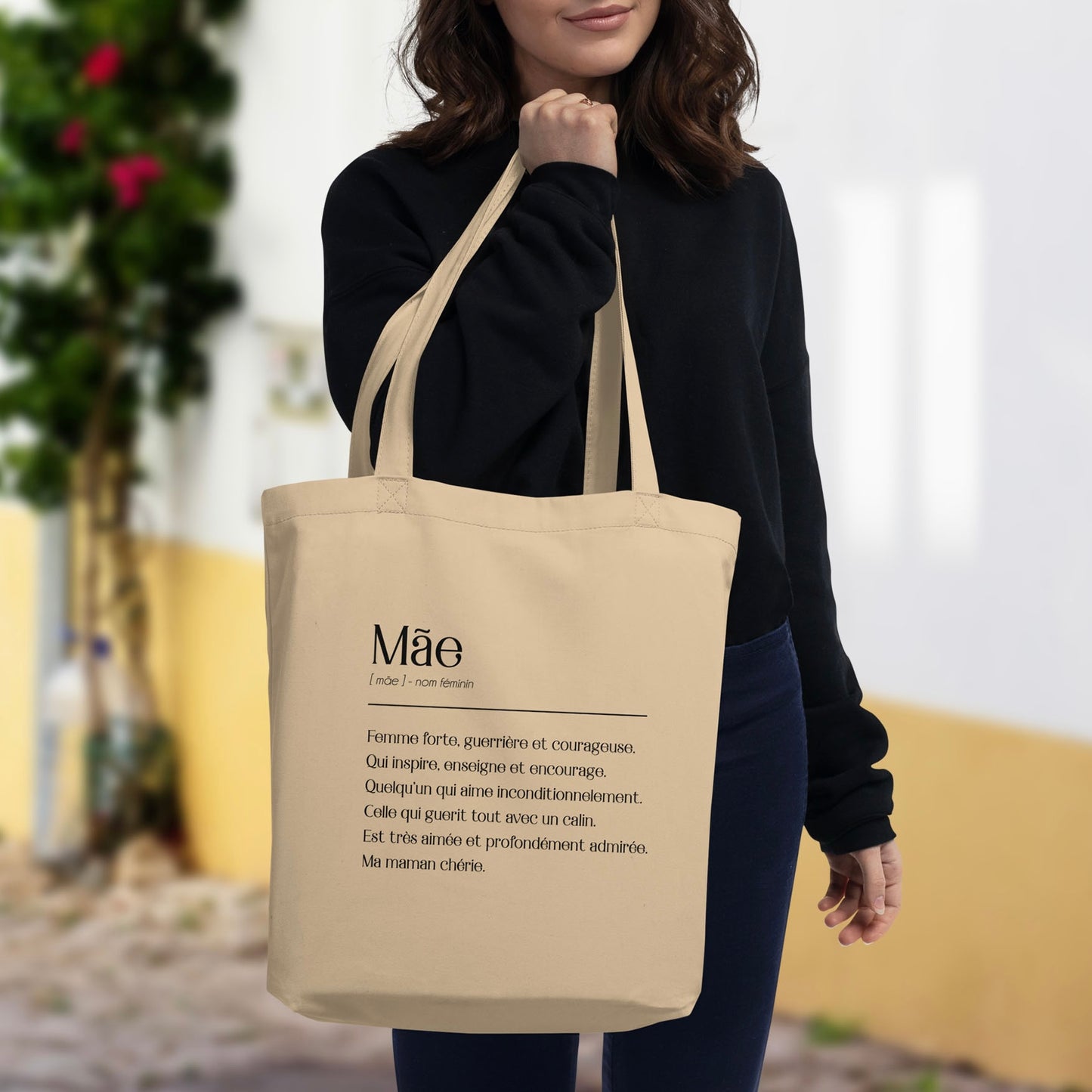 Tote bag en coton bio "Mãe"