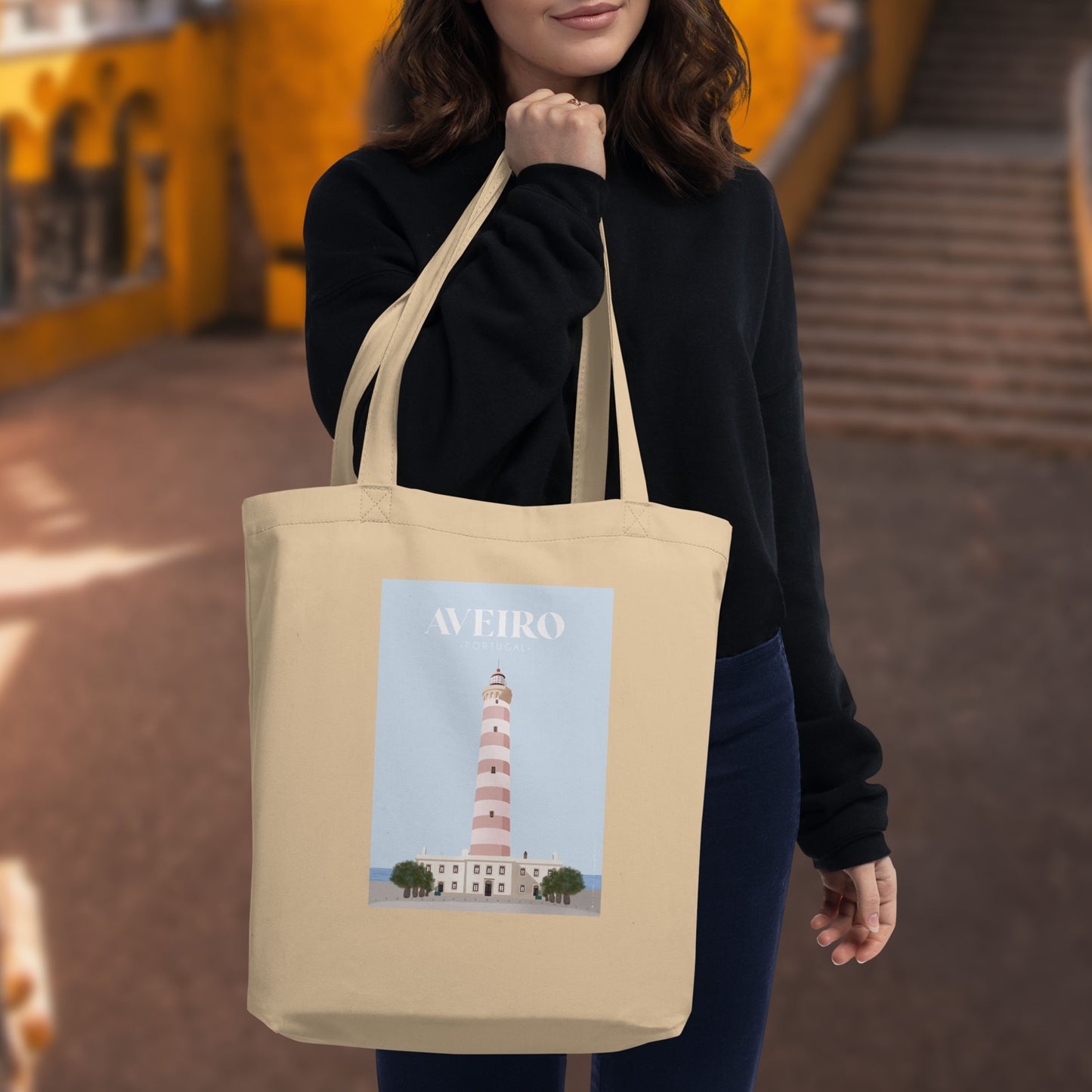 Tote bag en coton bio « Phare d’Aveiro »