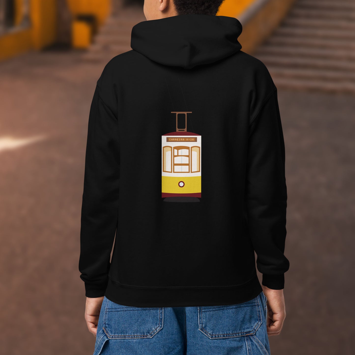 Sweat à capuche enfant « Tramway Lisbonne »