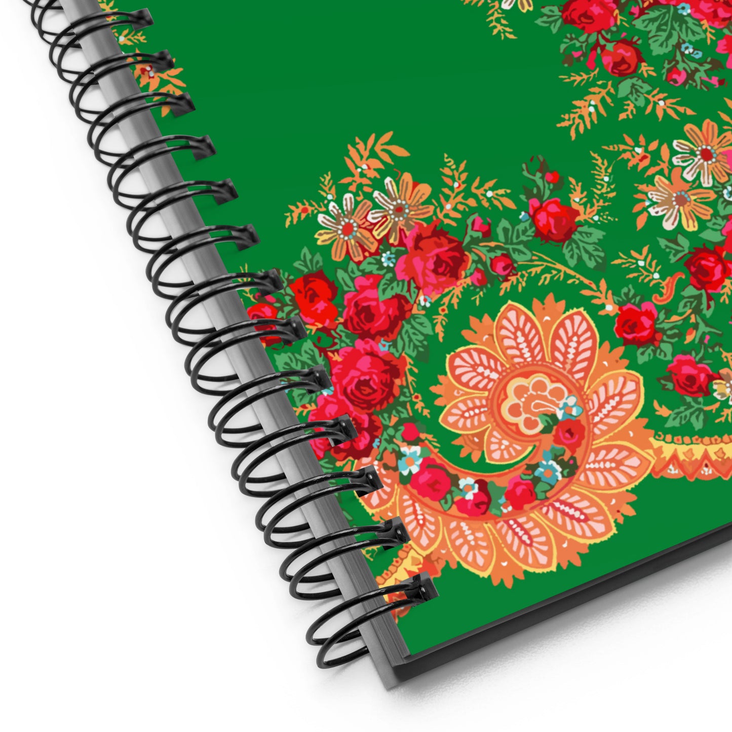 Carnet A5 à spirales « Foulard portugais Minhoto vert »