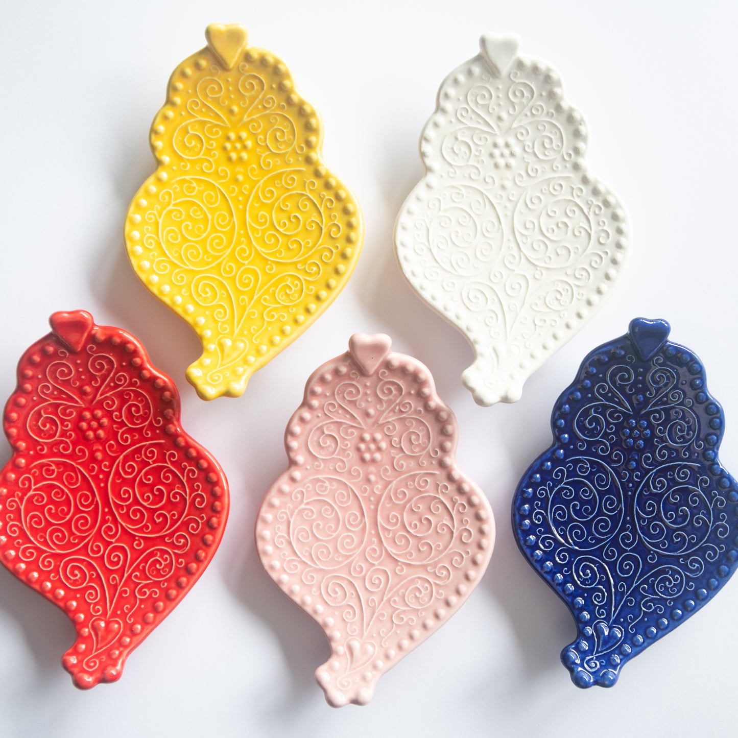 Vide-poches « Coeur de Viana » en céramique blanc