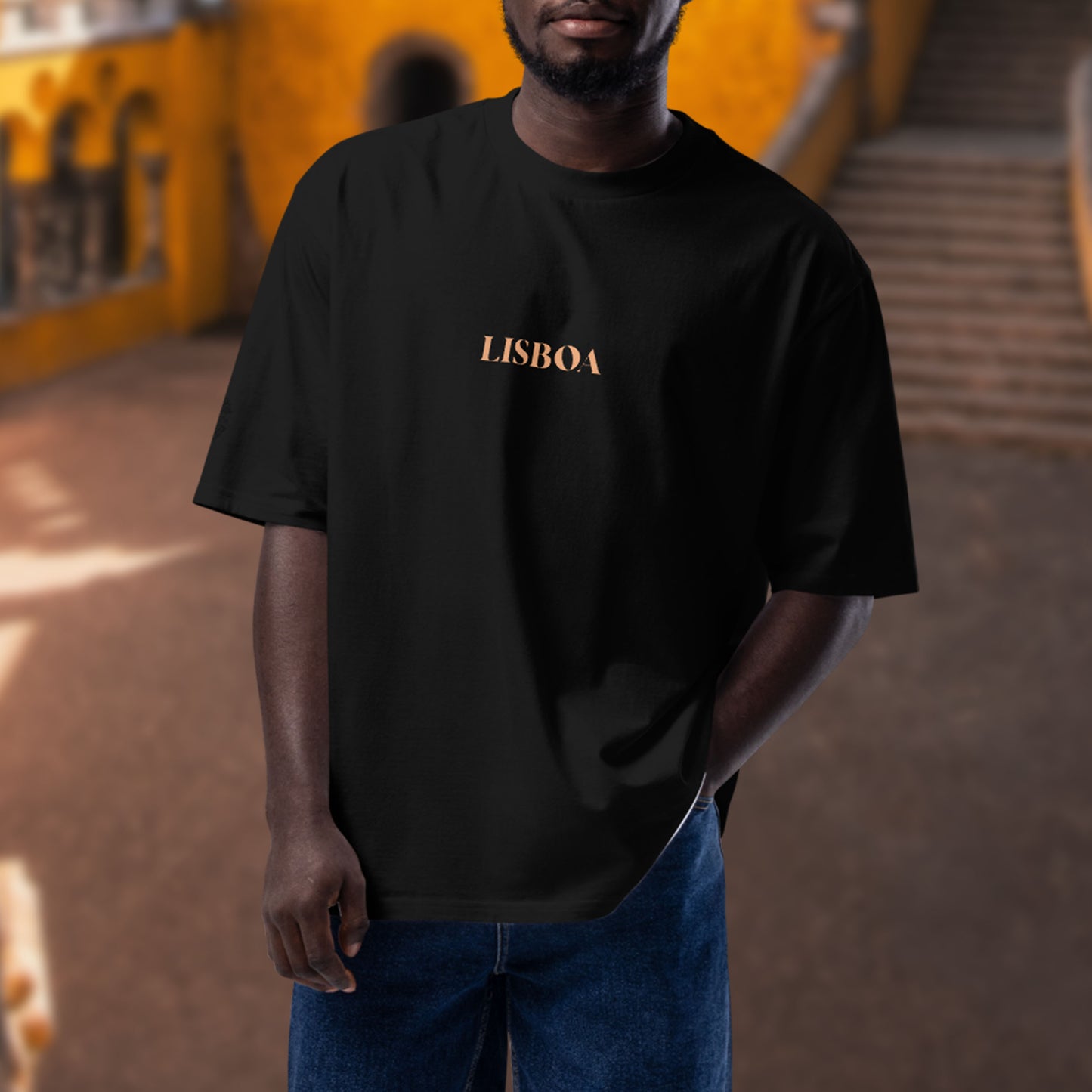 T-shirt oversized “Pôr do Sol em Lisboa”