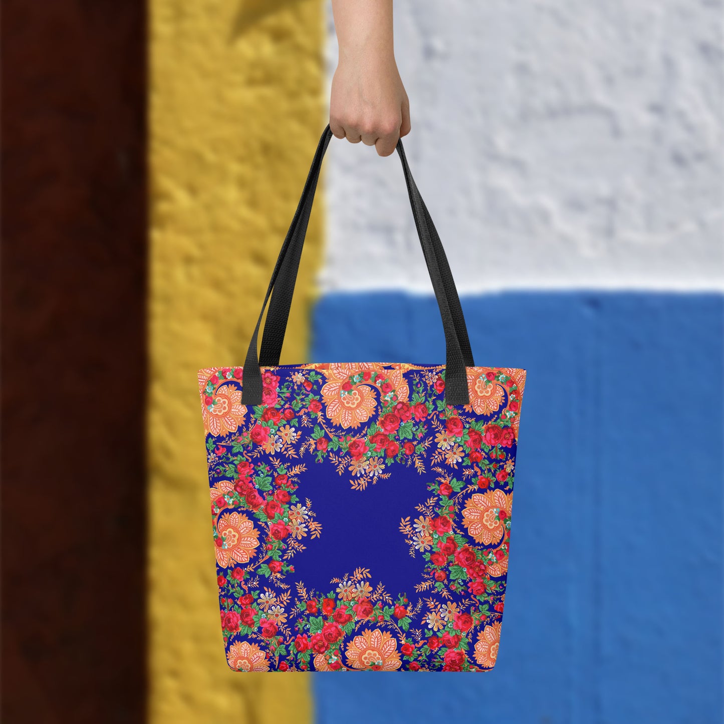 Sac cabas « Foulard portugais Minhoto bleu »