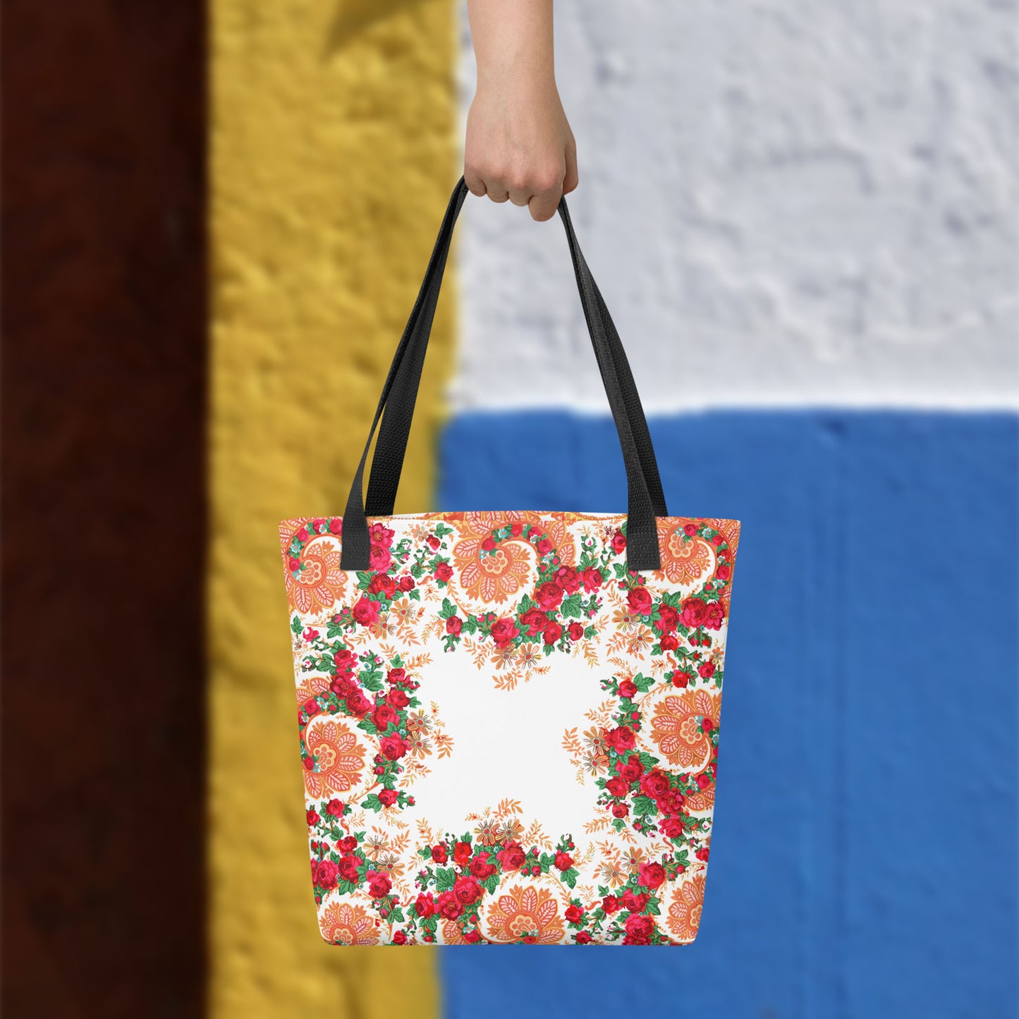 Sac cabas « Foulard portugais Minhoto blanc »