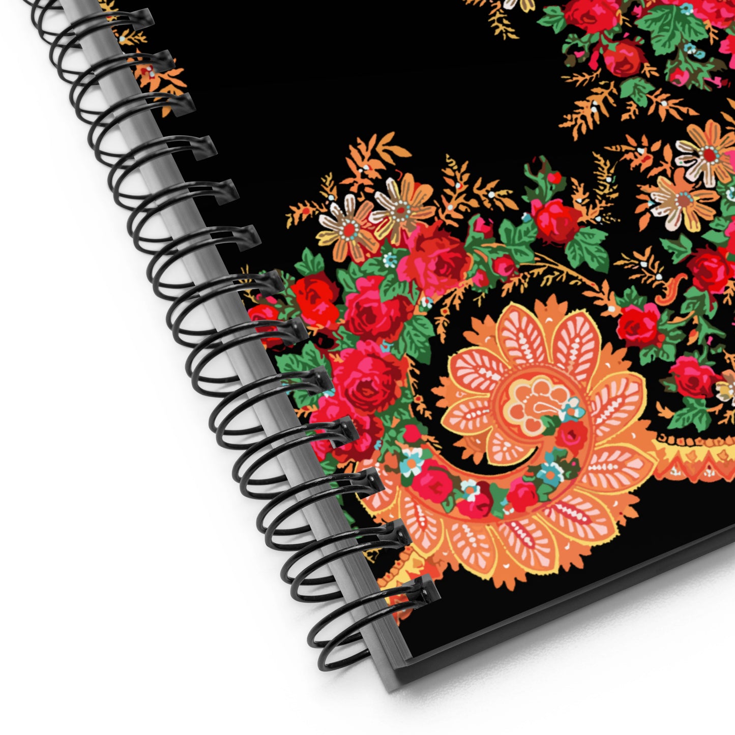 Carnet A5 à spirales « Foulard portugais Minhoto noir »