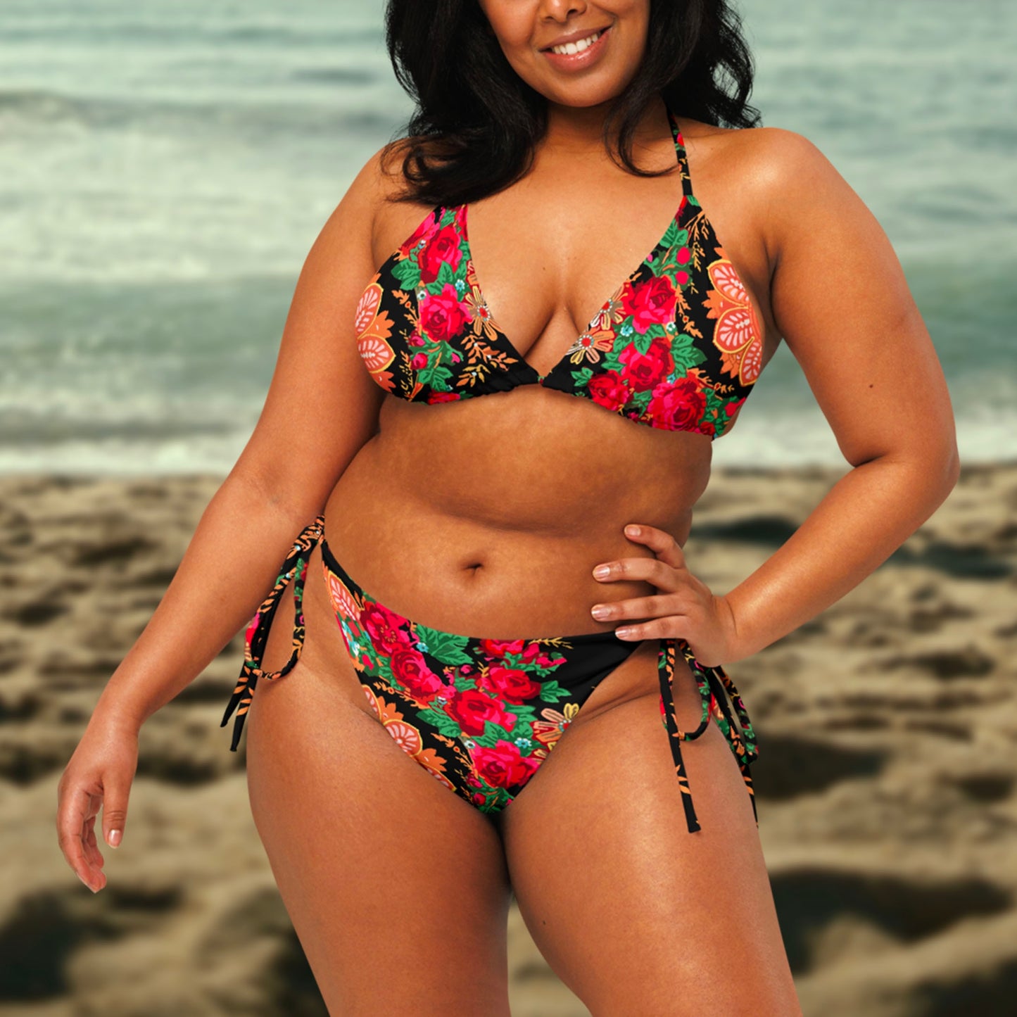 Bikini « Foulard portugais Minhoto noir »