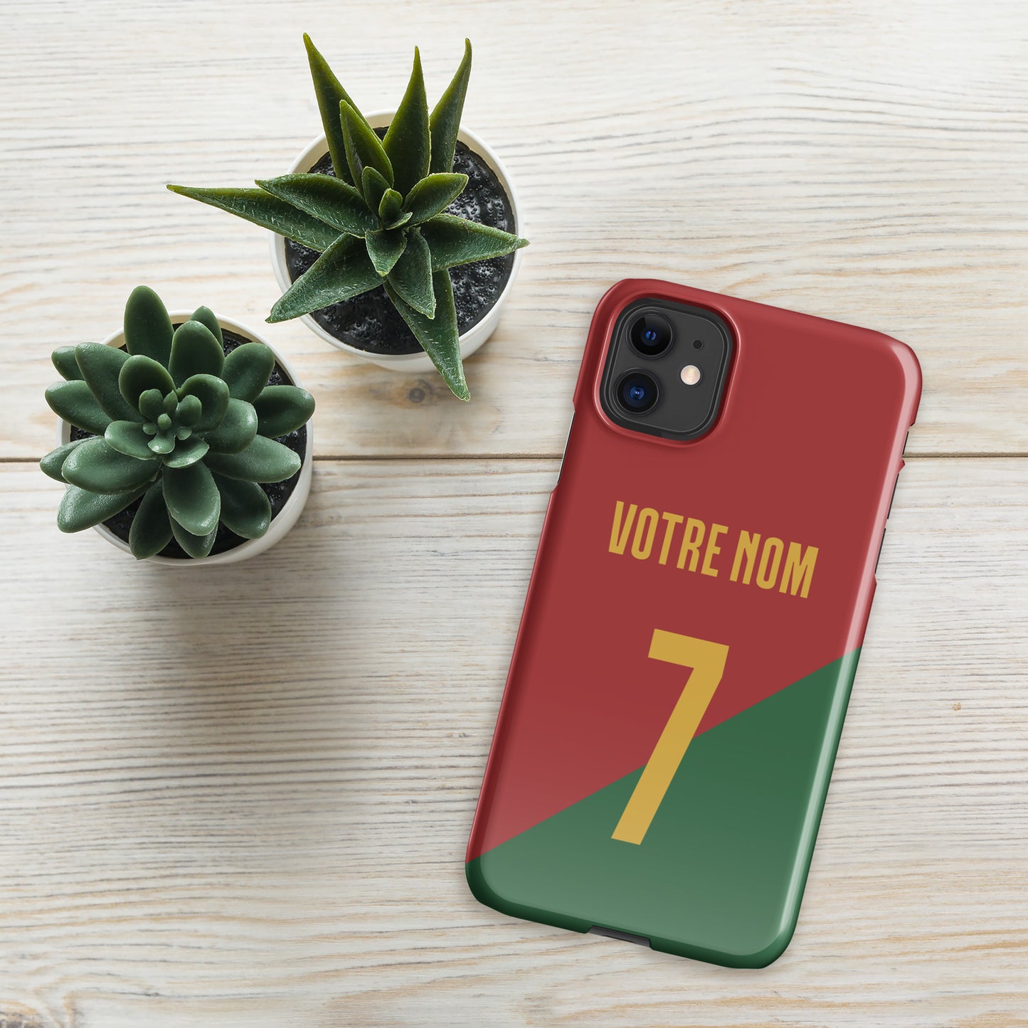 Capa rígida personalizável para iPhone “Portugal Jersey”