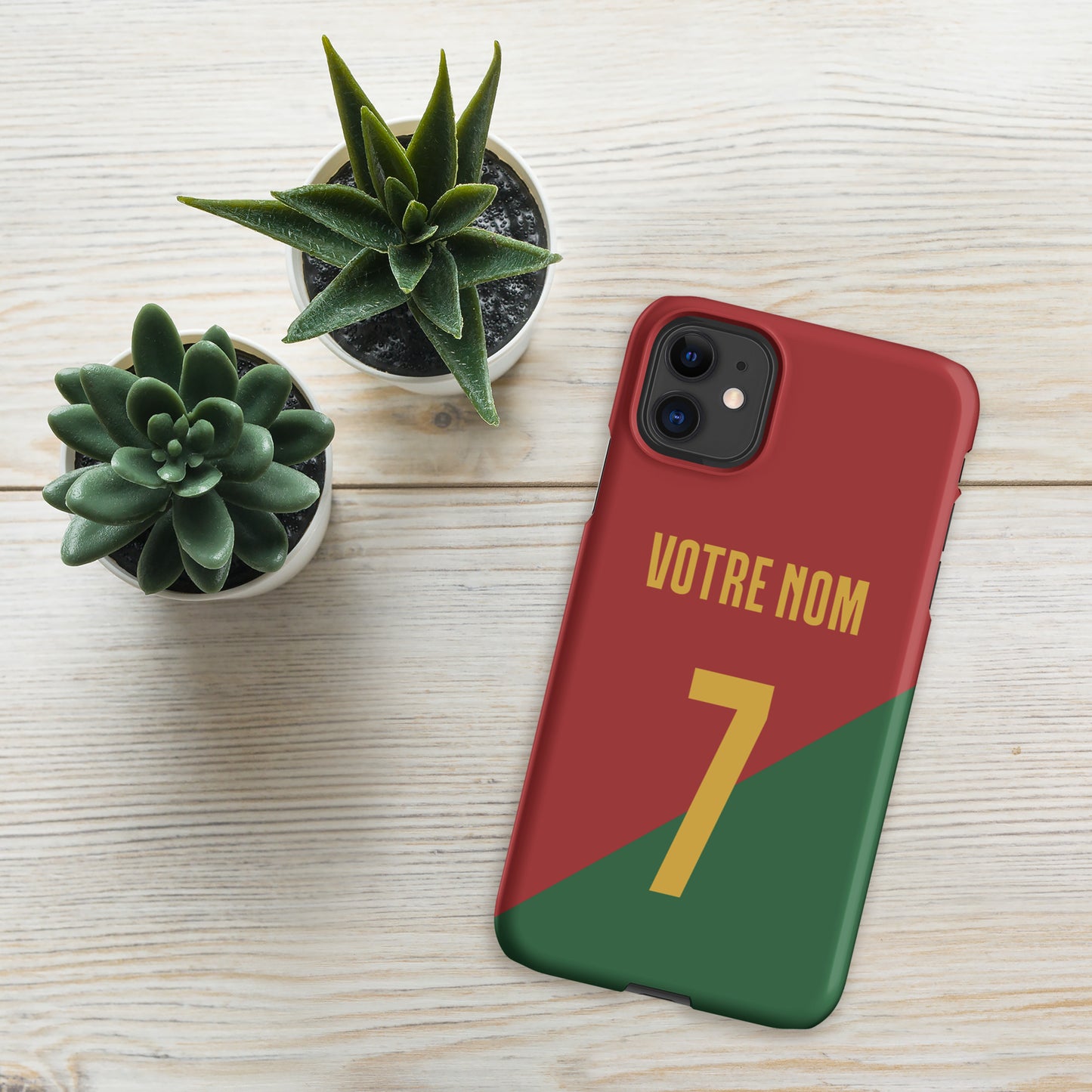 Capa rígida personalizável para iPhone “Portugal Jersey”