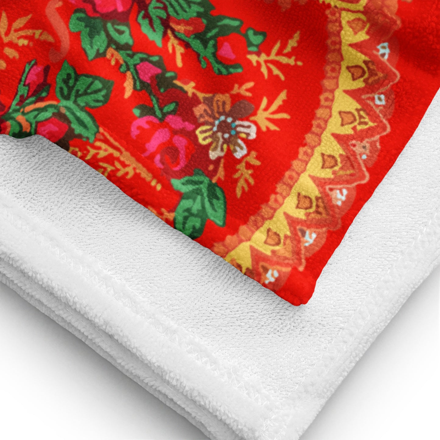 Serviette de plage « Foulard portugais Minhoto rouge »