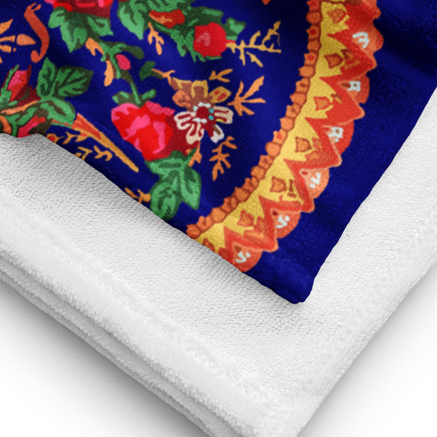 Serviette de plage « Foulard portugais Minhoto bleu »