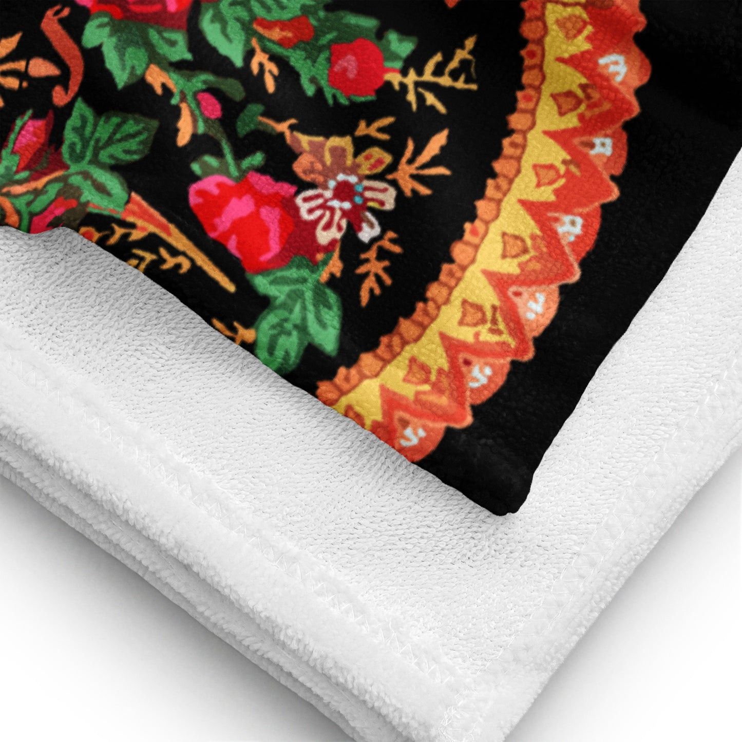 Serviette de plage « Foulard portugais Minhoto noir »