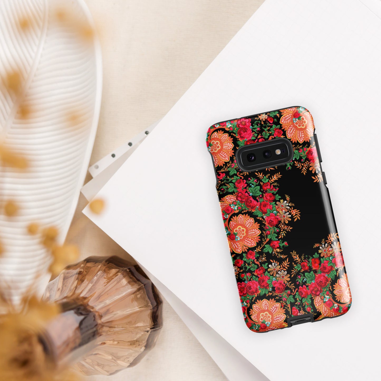 Coque Samsung rigide double protection « Foulard portugais Minhoto noir »