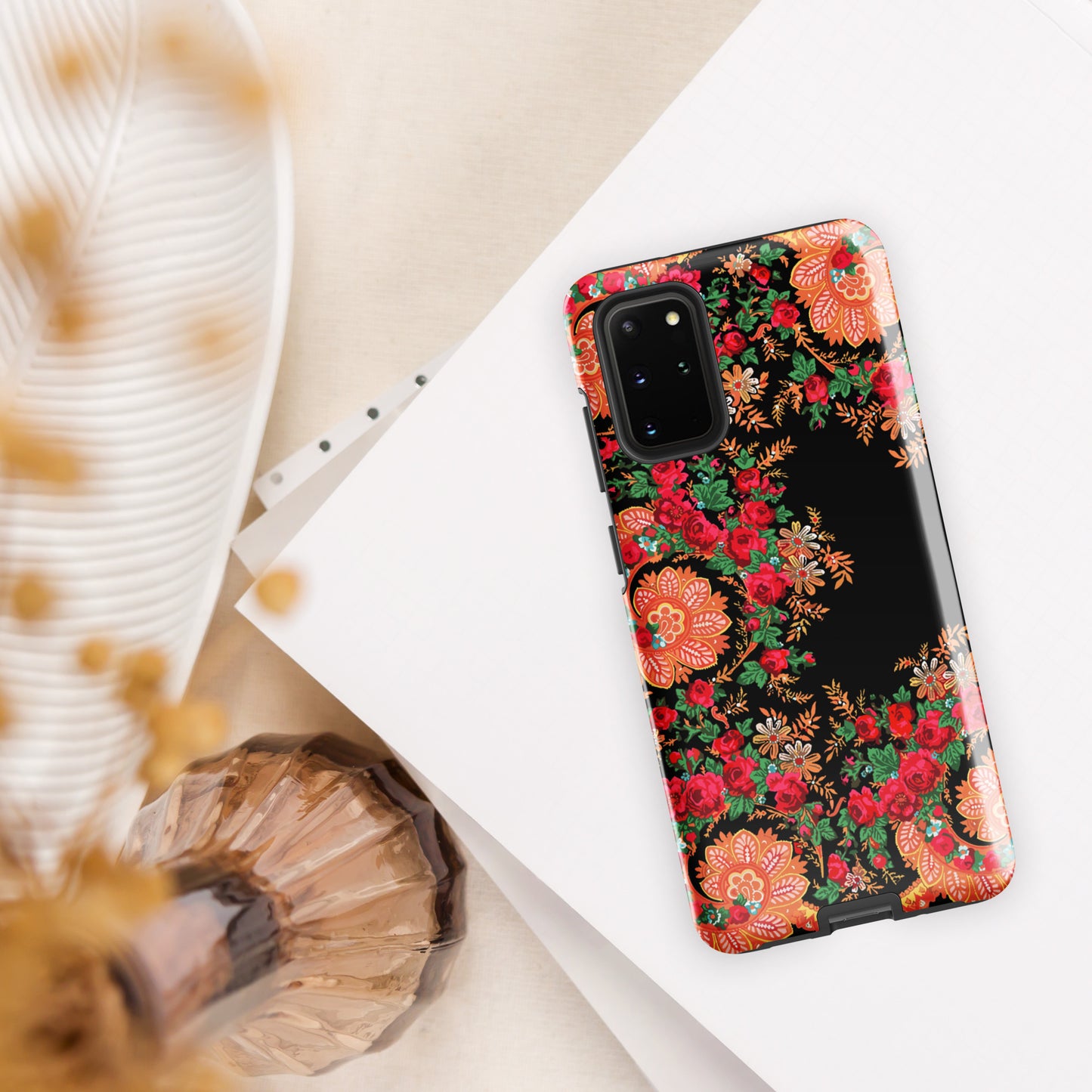 Coque Samsung rigide double protection « Foulard portugais Minhoto noir »