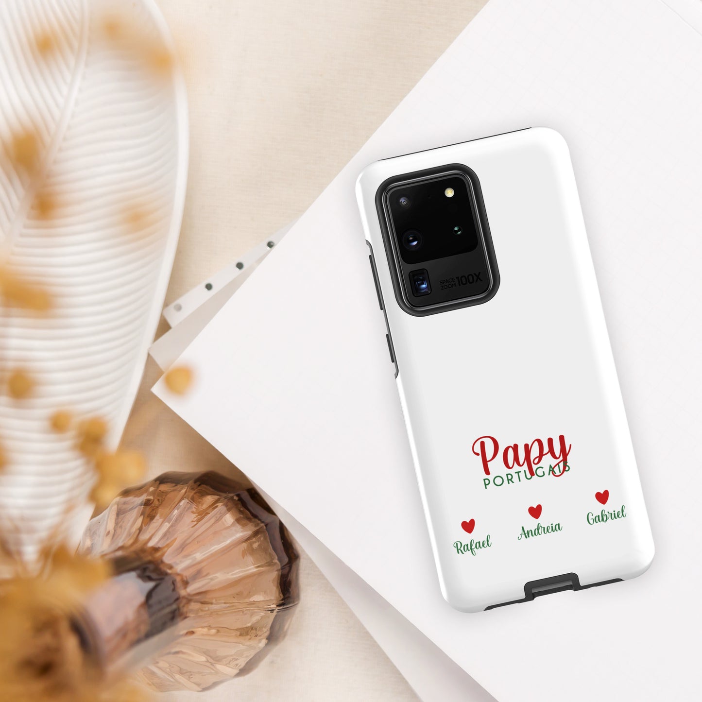 Coque Samsung rigide double protection « Papy portugais » personnalisable