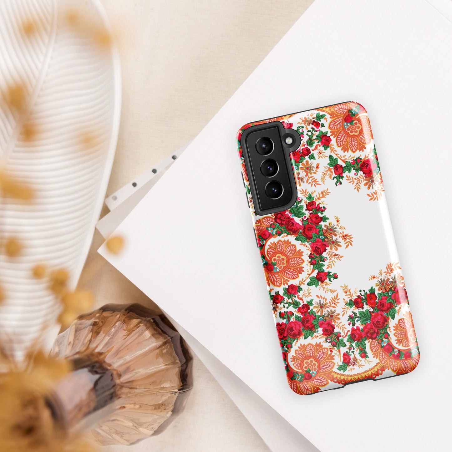 Capa rígida Samsung de dupla proteção “lenço português do Minhoto branco”