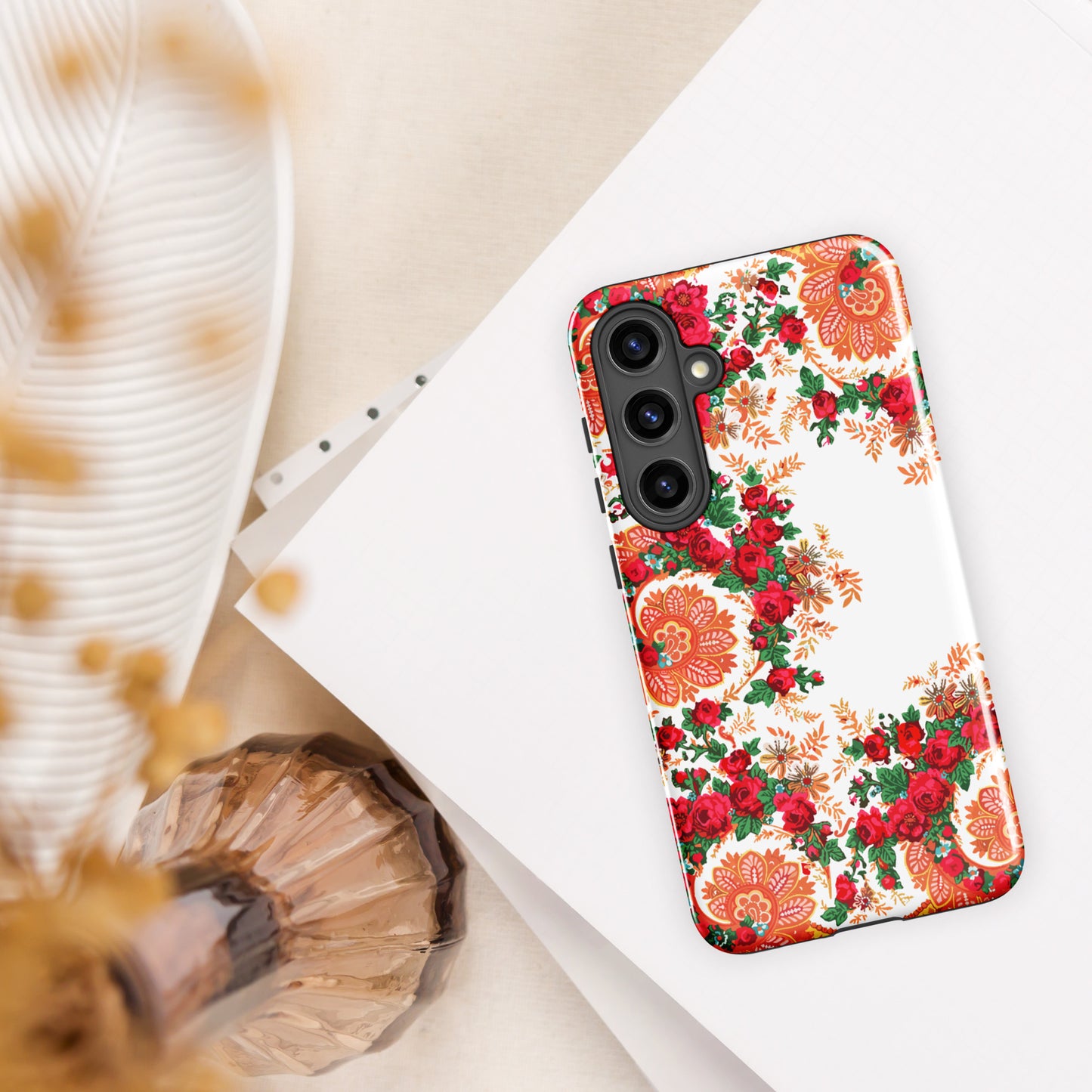 Capa rígida Samsung de dupla proteção “lenço português do Minhoto branco”