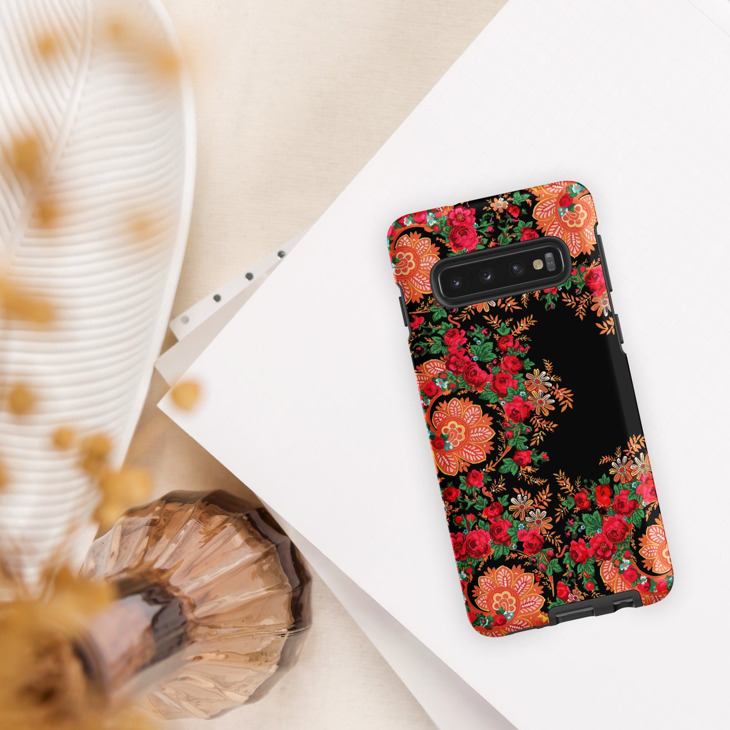 Coque Samsung rigide double protection « Foulard portugais Minhoto noir »