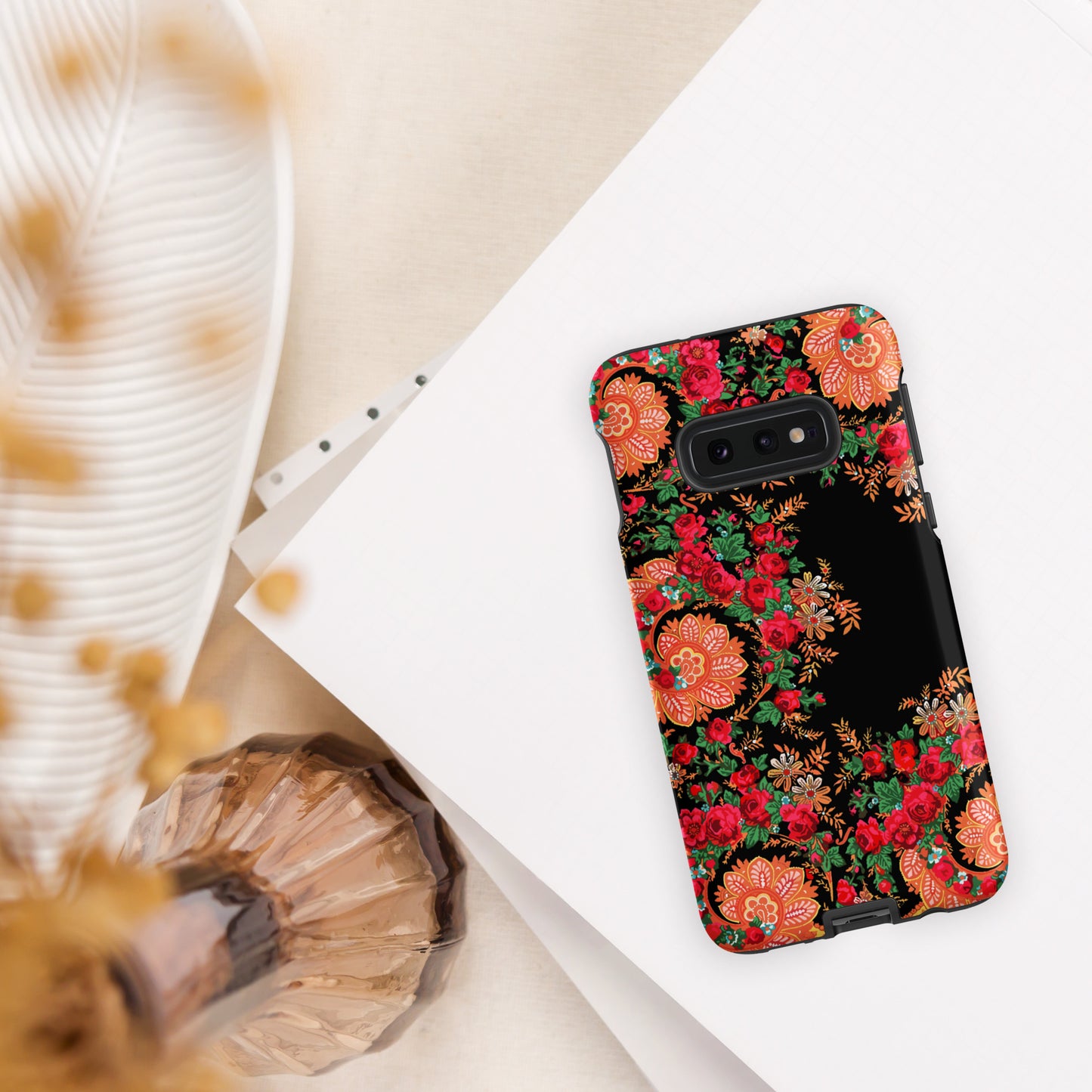 Coque Samsung rigide double protection « Foulard portugais Minhoto noir »