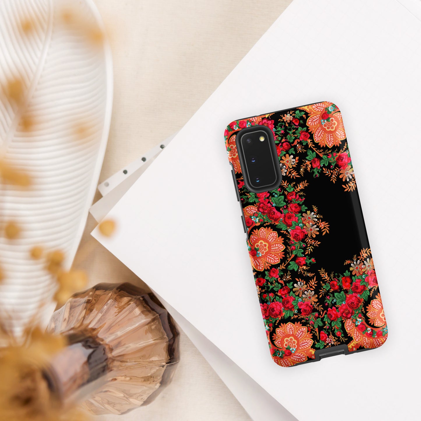 Coque Samsung rigide double protection « Foulard portugais Minhoto noir »
