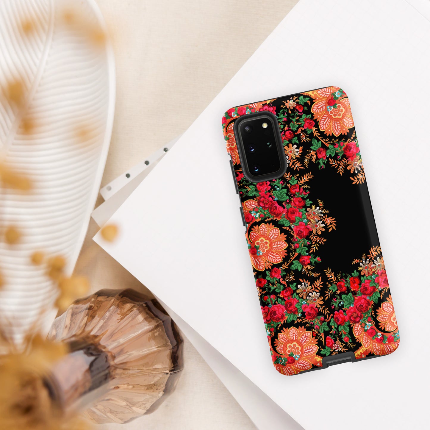 Coque Samsung rigide double protection « Foulard portugais Minhoto noir »