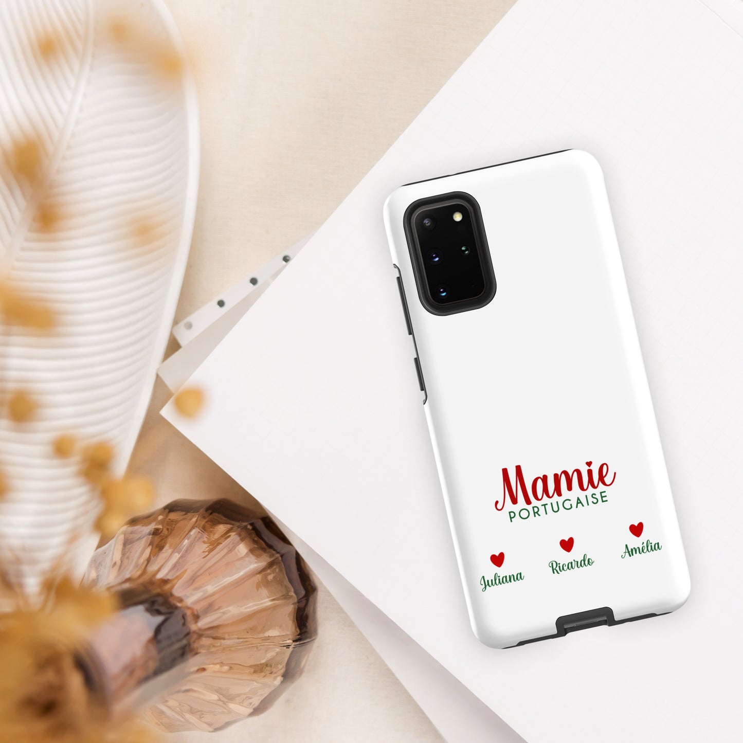 Coque Samsung rigide double protection « Mamie portugaise » personnalisable