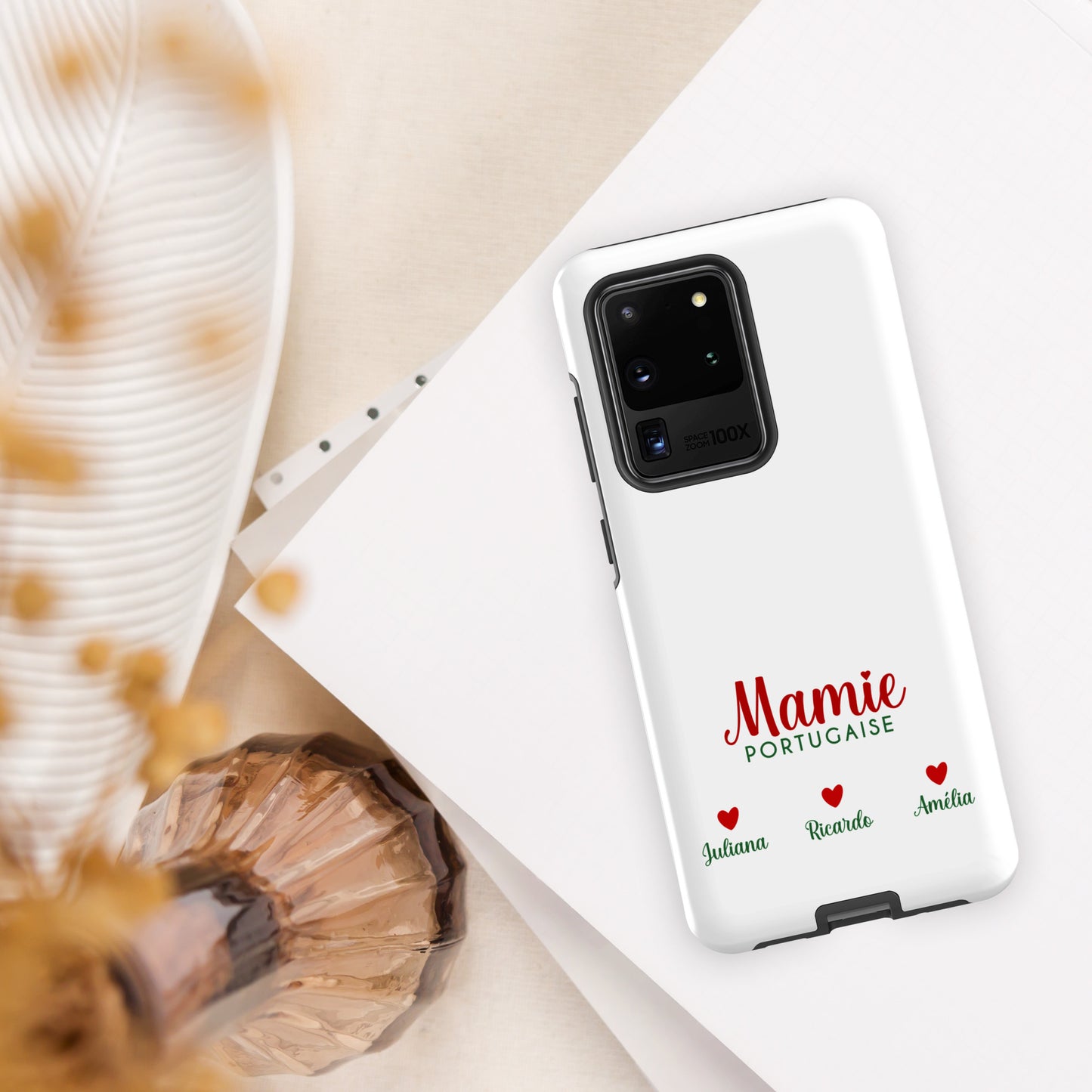 Coque Samsung rigide double protection « Mamie portugaise » personnalisable