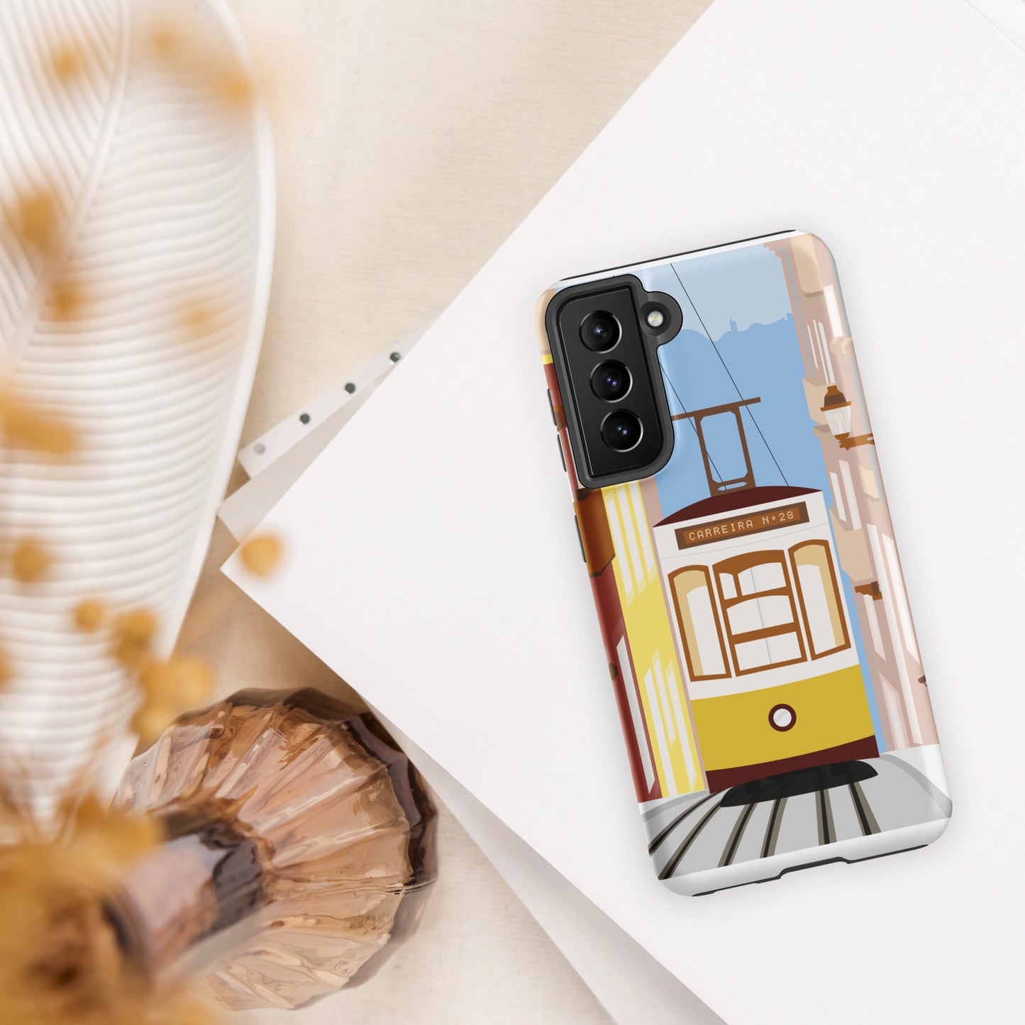 Coque Samsung rigide double protection « Tramway Lisbonne »