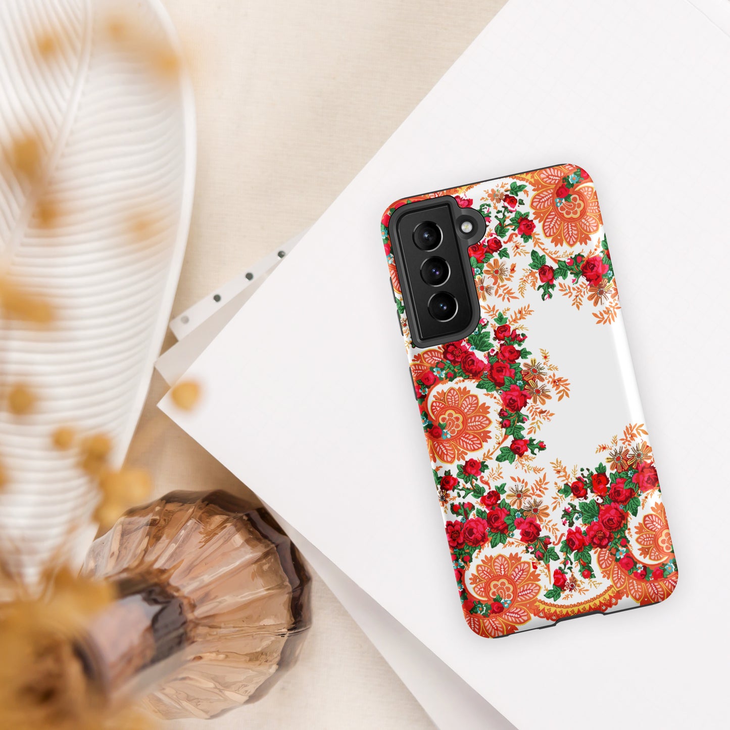 Capa rígida Samsung de dupla proteção “lenço português do Minhoto branco”