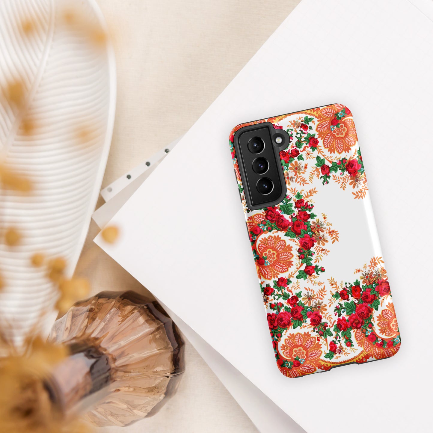 Capa rígida Samsung de dupla proteção “lenço português do Minhoto branco”