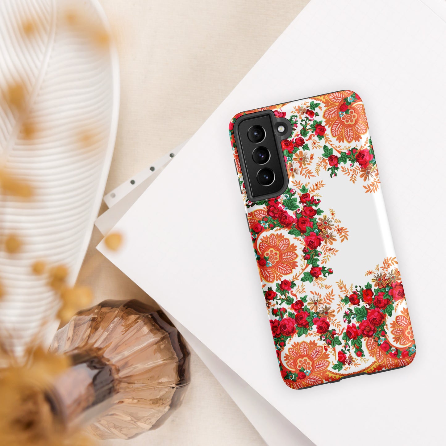 Capa rígida Samsung de dupla proteção “lenço português do Minhoto branco”