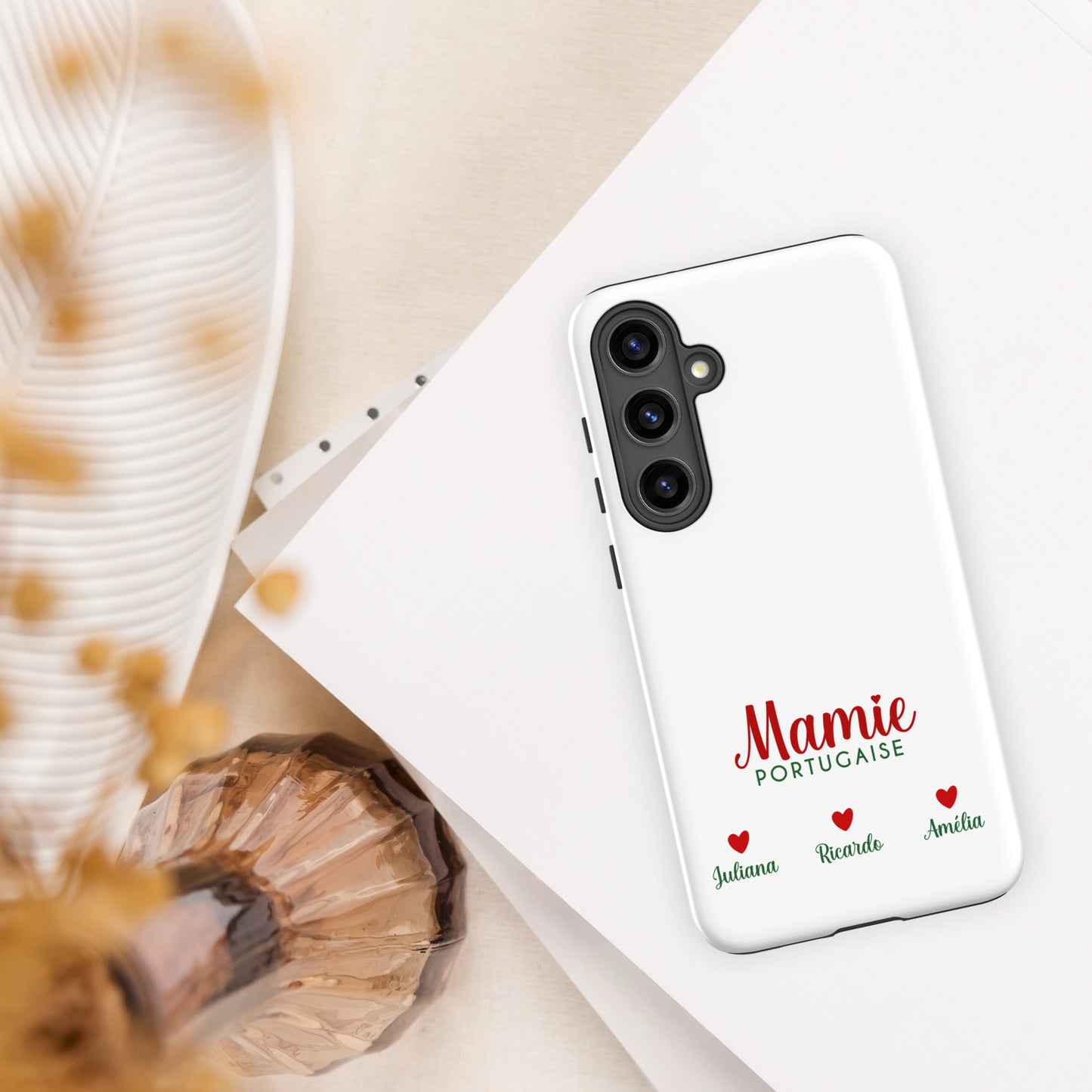 Coque Samsung rigide double protection « Mamie portugaise » personnalisable