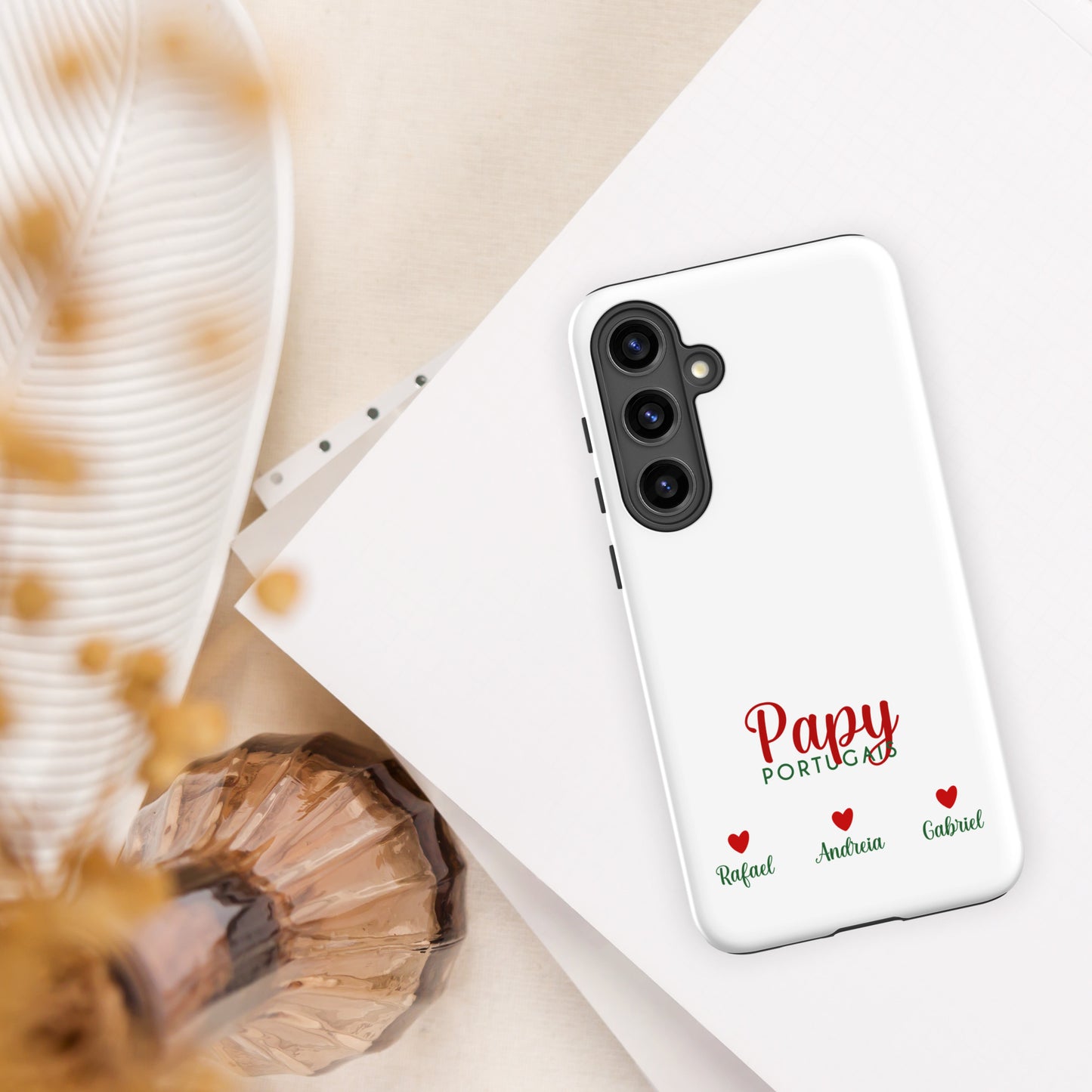 Coque Samsung rigide double protection « Papy portugais » personnalisable