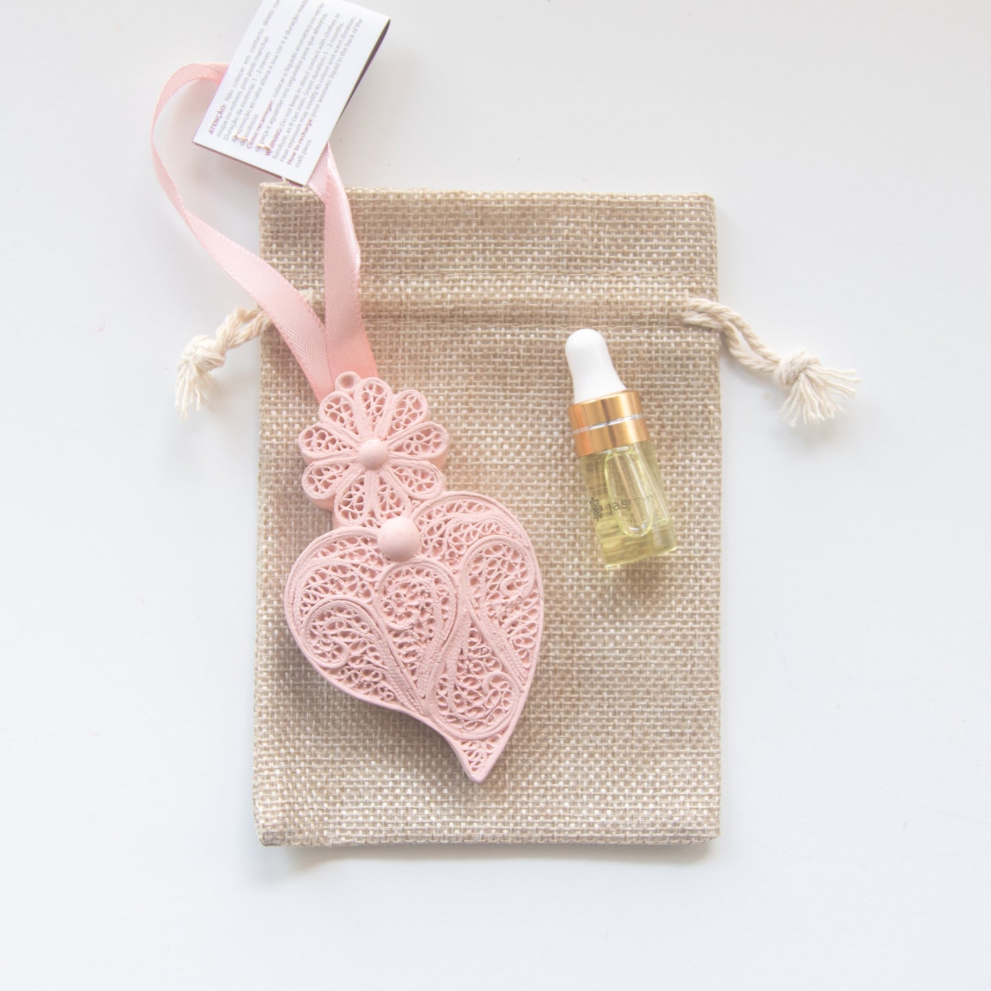 Coeur de Viana parfumé « Rose poudré »