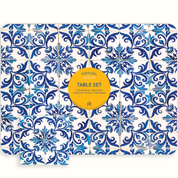 Ensemble de sets de table et dessous de verres "Azulejos Traditionnels"