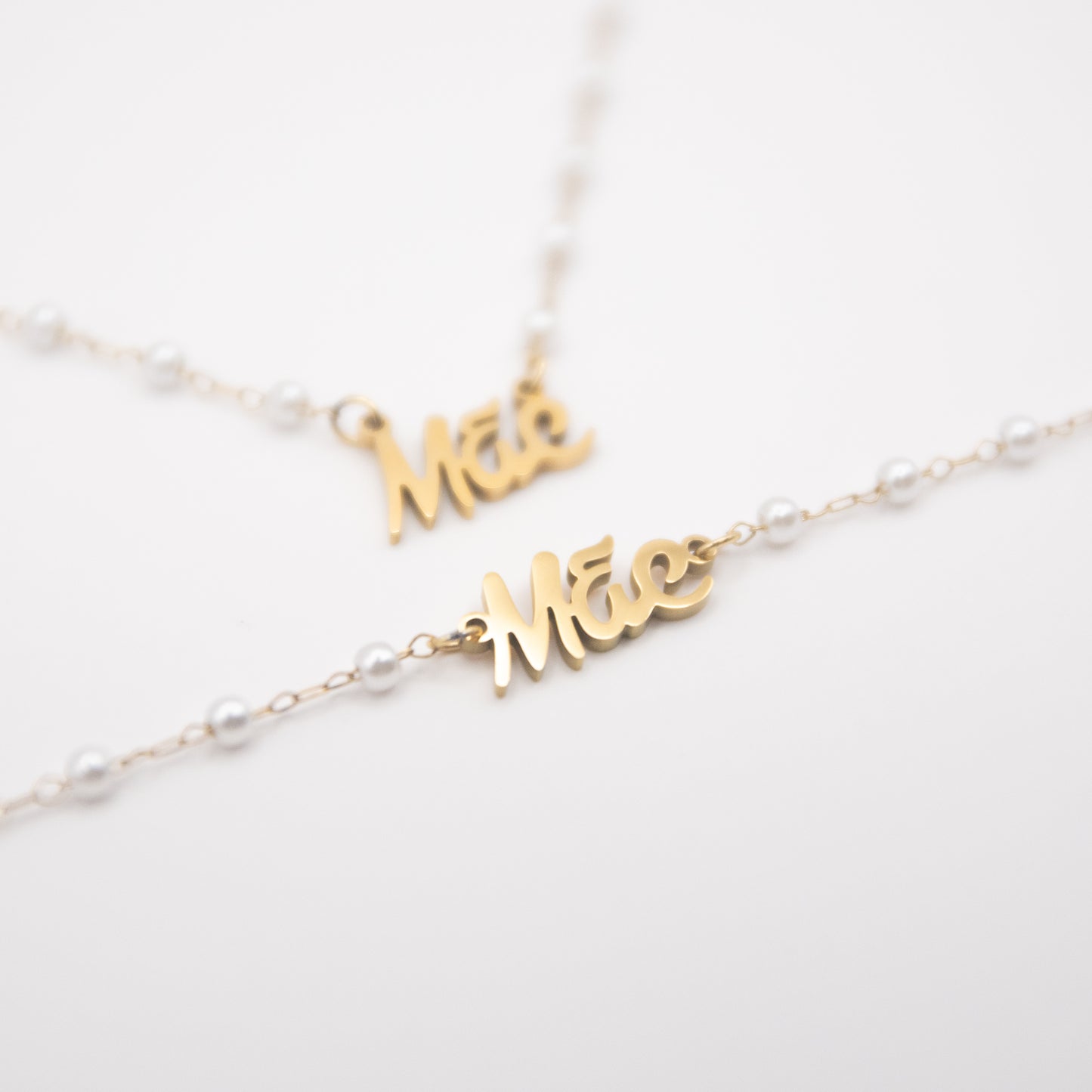 Parure "Mãe" en acier inoxydable et perles