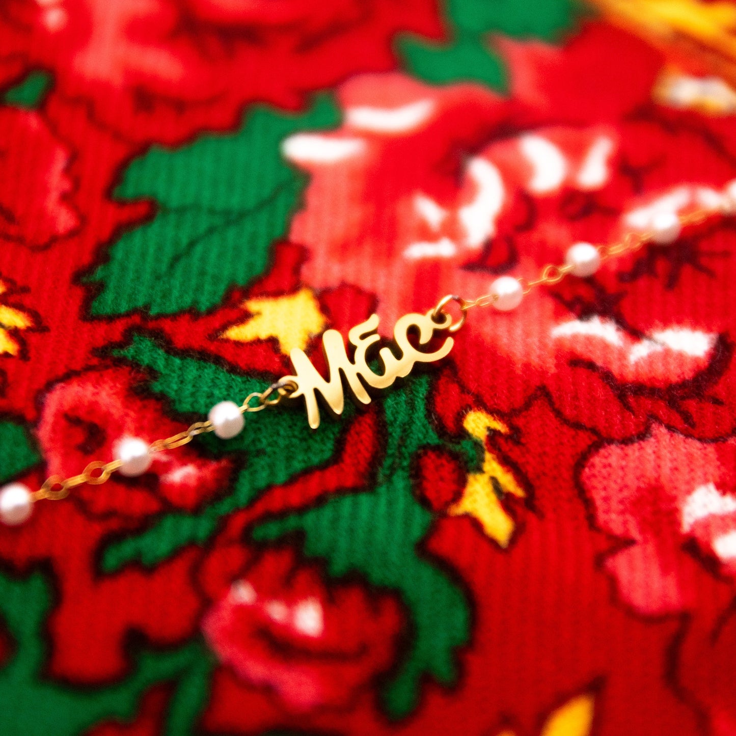 Parure "Mãe" en acier inoxydable et perles