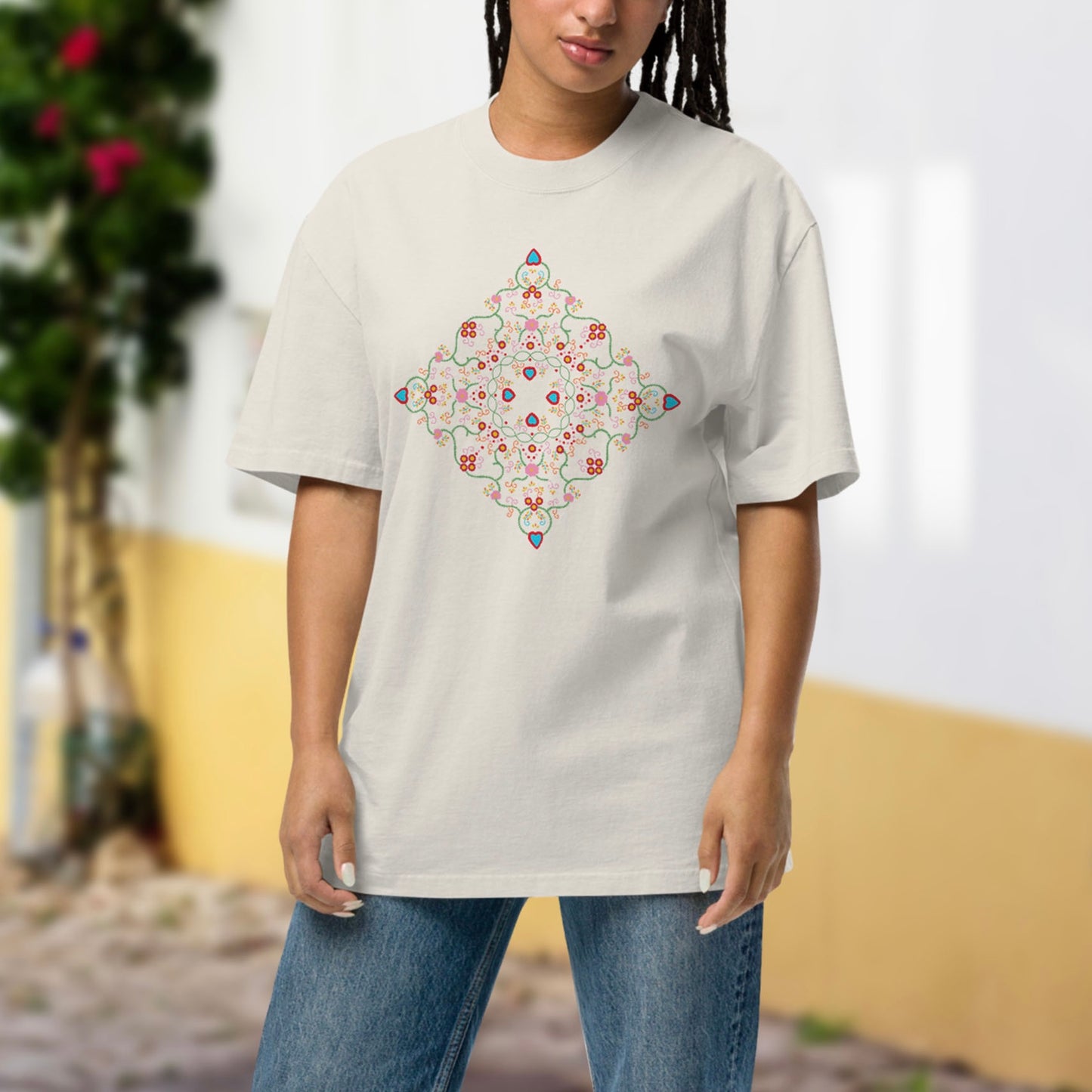 T-shirt oversize "Lenço dos namorados"