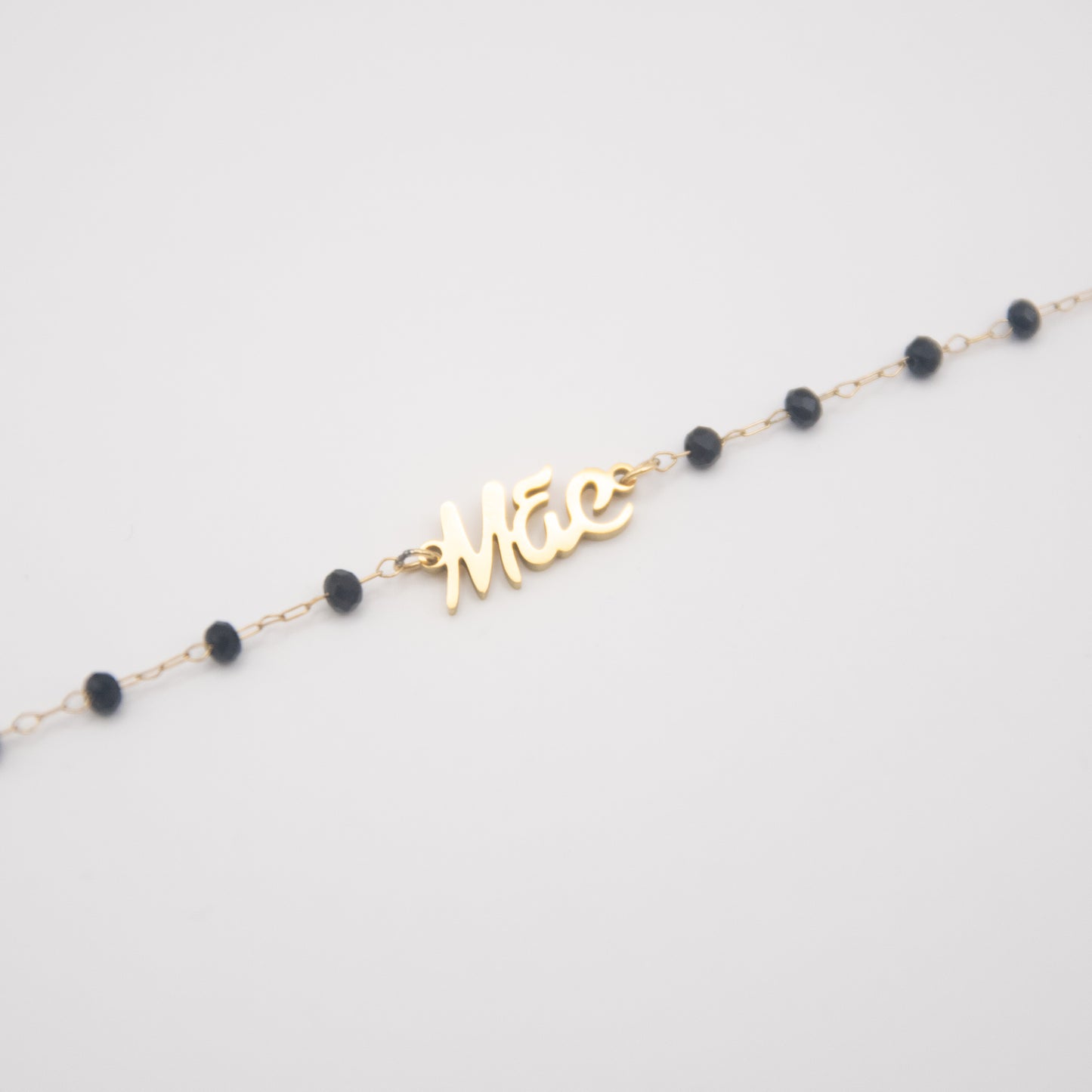 Bracelet "Mãe" en acier inoxydable et perles