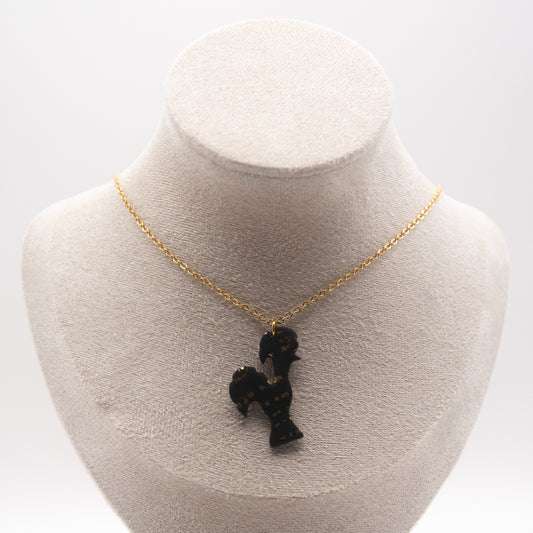 Collier "Coq de Barcelos noir"