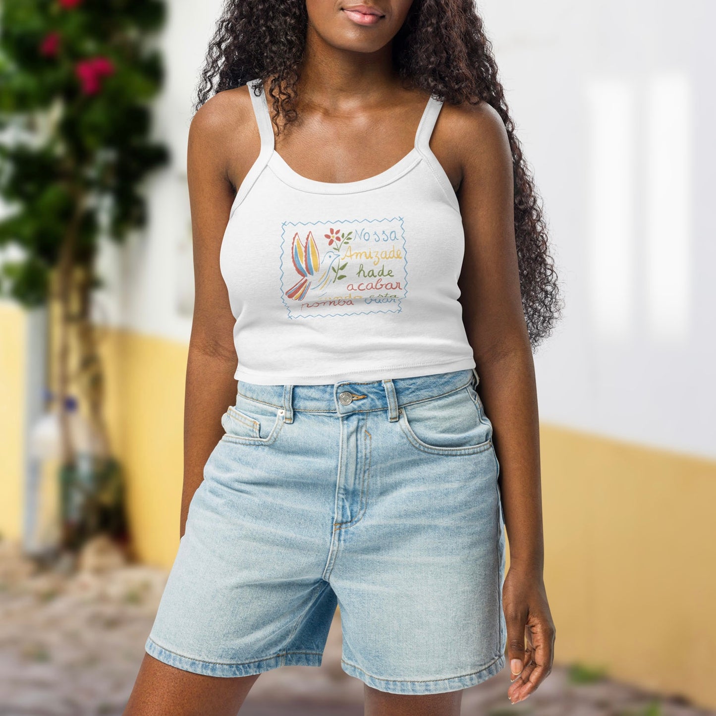 Débardeur côtelé "Amizade"