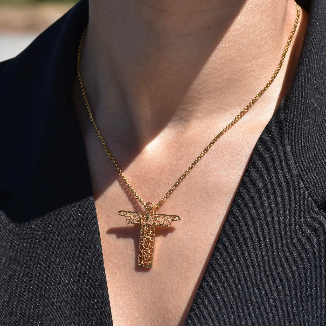 Collier « Cristo Rei » en filigrane