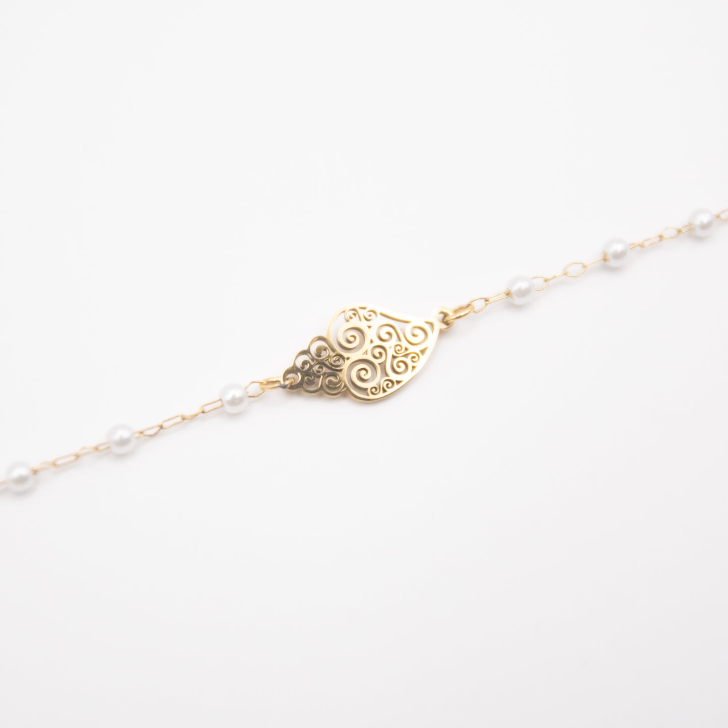 Bracelet "Coeur de Viana" en acier inoxydable et perles