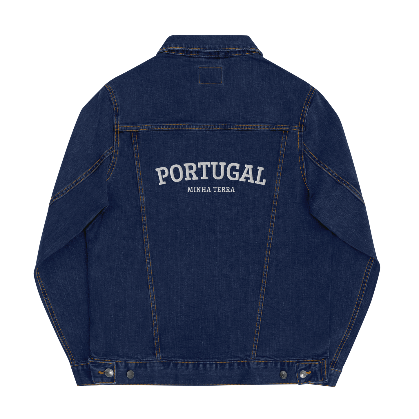 Jaqueta jeans bordada "Portugal, Minha Terra"