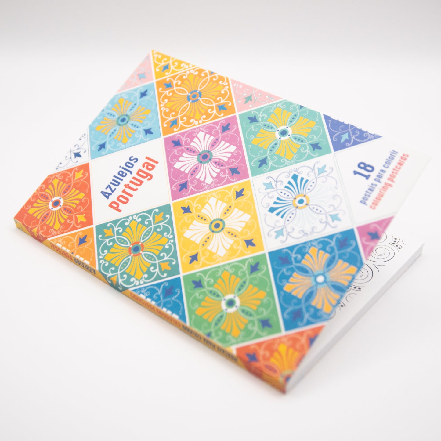 Ensemble de 18 cartes postales "Azulejos" à colorier