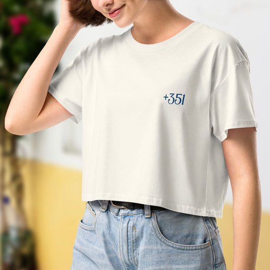 Crop top brodé « +351 »
